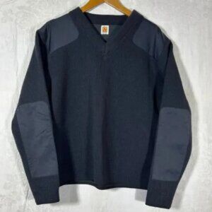 A+ by SAI Sweater Medium Black Hunting Padded Shoulders Elbows Ribbed Commando